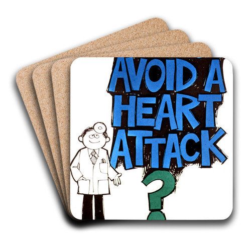 Can you avoid a heart attack by National Institutes of Health Art Drink Coaster set