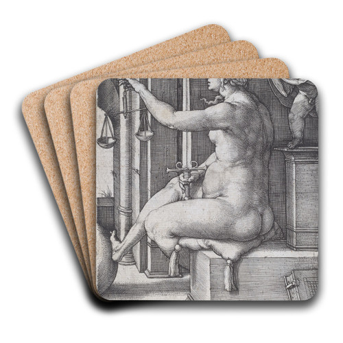 Justicia by Lucas Van Leyden Art Drink Coaster set