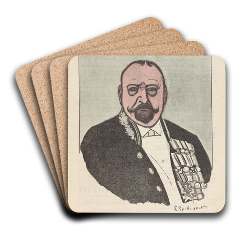Portret van Burgemeester Liebaert by Lon Spilliaert Art Drink Coaster set