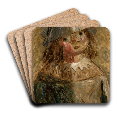 Dziewczynka w kapeluszu (Fillette) by Tadeusz Makowski Art Drink Coaster set Dziewczynka w kapeluszu (Fillette) by Tadeusz Makowski Art Drink Coaster set