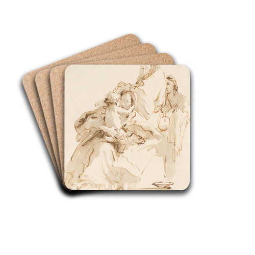 The Holy Family with Saint John by Giovanni Battista Tiepolo Drink Coasters - set of 4