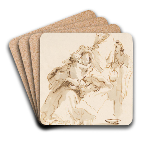 The Holy Family with Saint John by Giovanni Battista Tiepolo Art Drink Coaster set