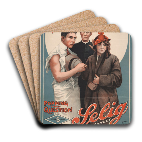 An Embarrassing predicament by Goes Litho. Co. Art Drink Coaster set