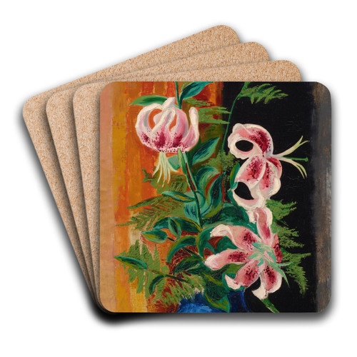 Fleurs dans un vase by Mose Kisling Art Drink Coaster set