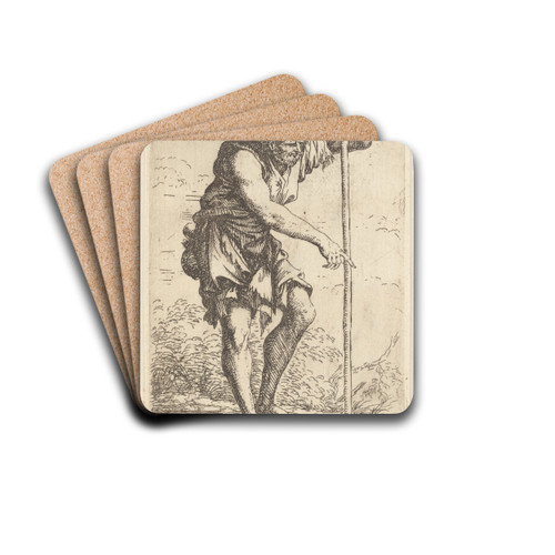 Peasant with Staff by Salvator Rosa Drink Coasters - set of 4