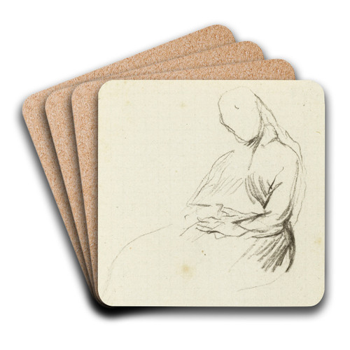 Etude de femme assise de face by Jean-Baptiste Carpeaux Art Drink Coaster set
