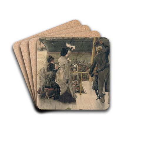 Goodbye, on the Mersey by James Tissot Drink Coasters - set of 4
