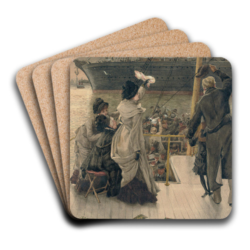 Goodbye, on the Mersey by James Tissot Art Drink Coaster set