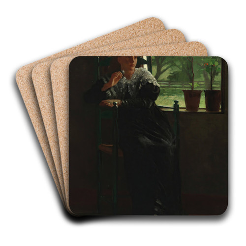 At the Window by Winslow Homer Art Drink Coaster set At the Window by Winslow Homer Art Drink Coaster set