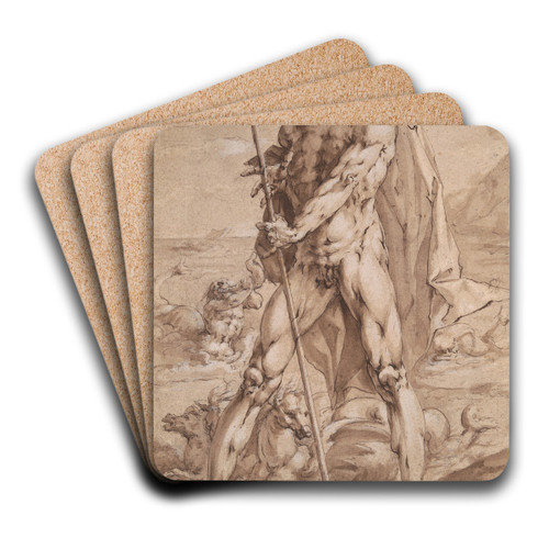 Neptune by Jan Harmensz. Muller Art Drink Coaster set Neptune by Jan Harmensz. Muller Art Drink Coaster set