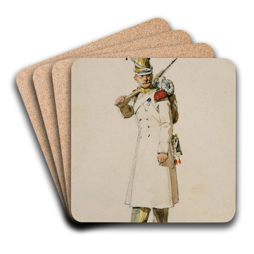 Grenadier of the Vistula Legion by Horace Vernet Art Drink Coaster set