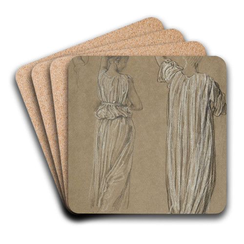 Studies of a standing draped figure by Frederic Leighton Art Drink Coaster set