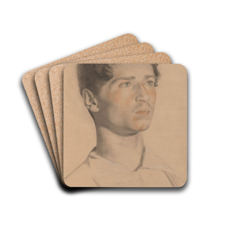 Portrait of a Young Man by Paul Delaroche Drink Coasters - set of 4