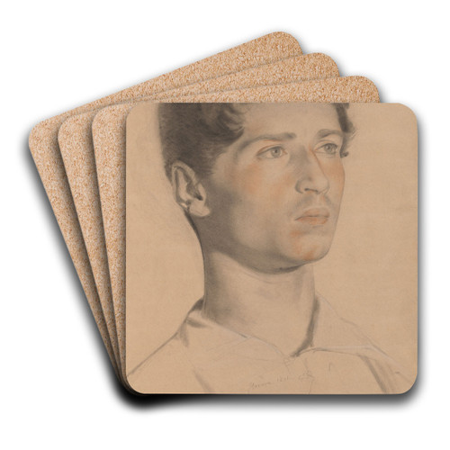Portrait of a Young Man by Paul Delaroche Art Drink Coaster set