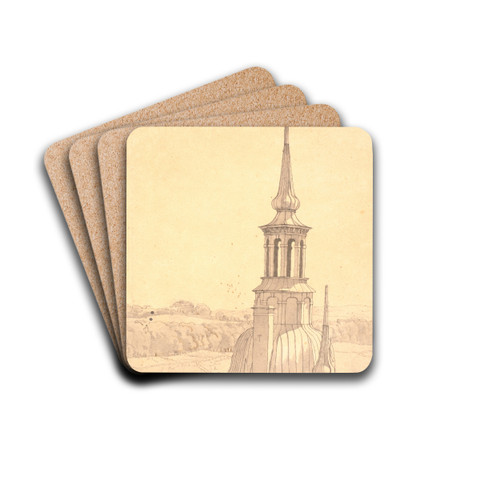 One of the Small Towers on Frederiksborg Castle by Christen Kbke Drink Coasters - set of 4