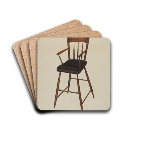 High Chair (for infants) by Frank Gutting Drink Coasters - set of 4