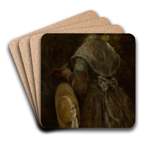 Portrait of artists sister by Witold Pruszkowski Art Drink Coaster set