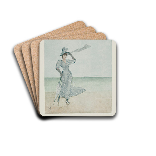 Nos Plages by Armand Rassenfosse Drink Coasters - set of 4