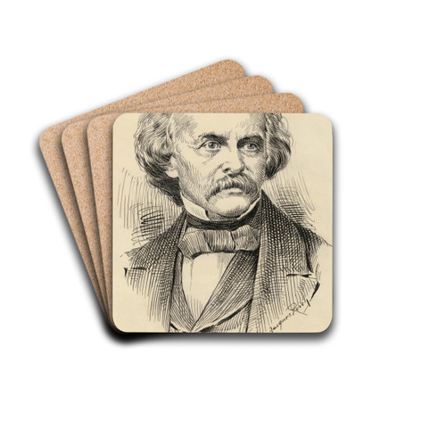 Nathaniel Hawthorne by Jacques Reich Drink Coasters - set of 4