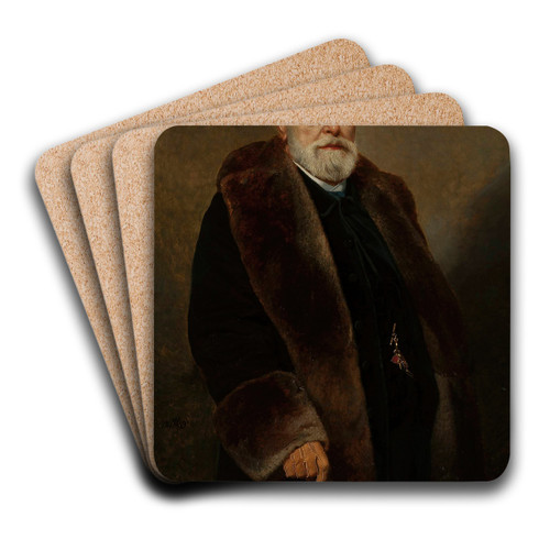 Portrait of Hipolit wieykowski by Andrzej Mniszech Art Drink Coaster set