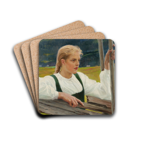 Solveig II by Albert Edelfelt Drink Coasters - set of 4