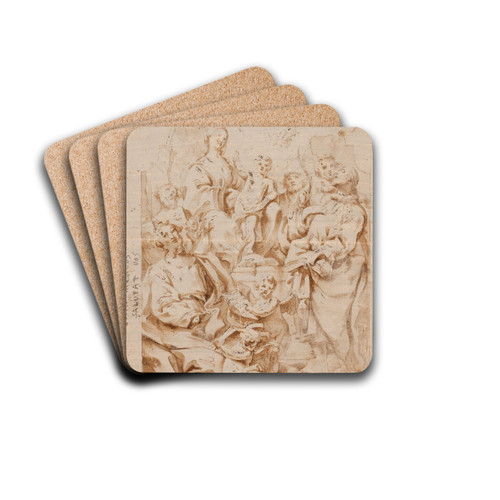 Religious Scene by Girolamo Bonini Drink Coasters - set of 4