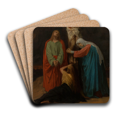 Le Christ sur la Croix, Jsus crucifi by mile Signol Art Drink Coaster set