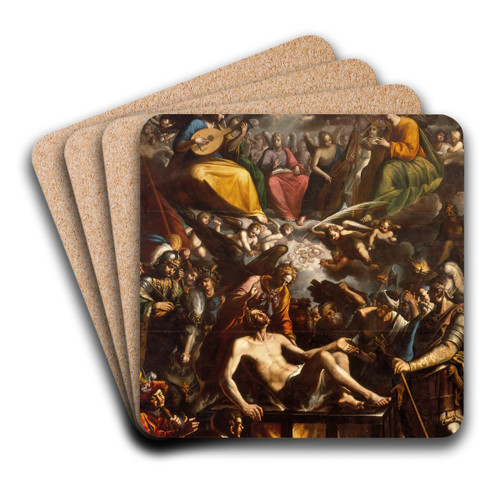 The Martyrdom Of Saint Lawrence by Jos Jurez Art Drink Coaster set