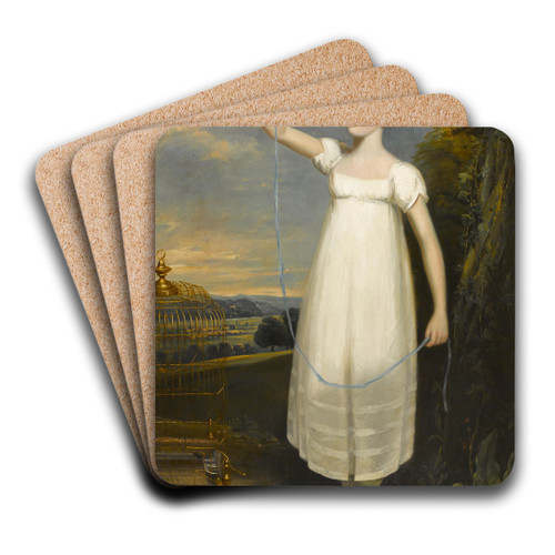 Portrait Of Ellen Smith Of Nottingham by Sir William Beechey Art Drink Coaster set Portrait Of Ellen Smith Of Nottingham by Sir William Beechey Art Drink Coaster set
