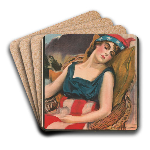Wake up America! Civilization calls every man, woman and child! by James Montgomery Flagg Art Drink Coaster set