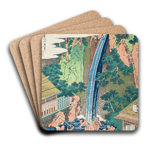 Rben Falls at Mt. yama, Sagami Province by Katsushika Hokusai Art Drink Coaster set
