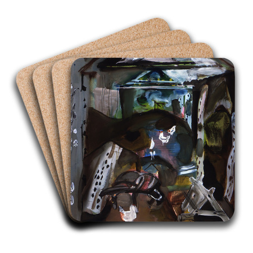 Barn interior, Dolaucothy by Frances Hodgkins Art Drink Coaster set Barn interior, Dolaucothy by Frances Hodgkins Art Drink Coaster set
