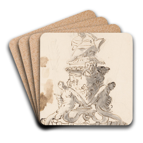 Study for an Inkstand by Giovanni Battista Tiepolo Art Drink Coaster set Study for an Inkstand by Giovanni Battista Tiepolo Art Drink Coaster set