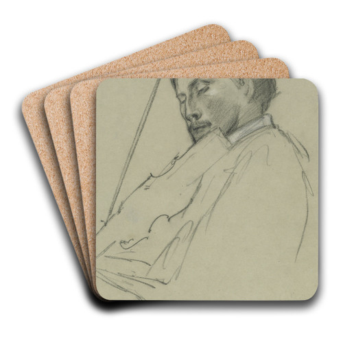The Violinist by Pierre Puvis de Chavannes Art Drink Coaster set