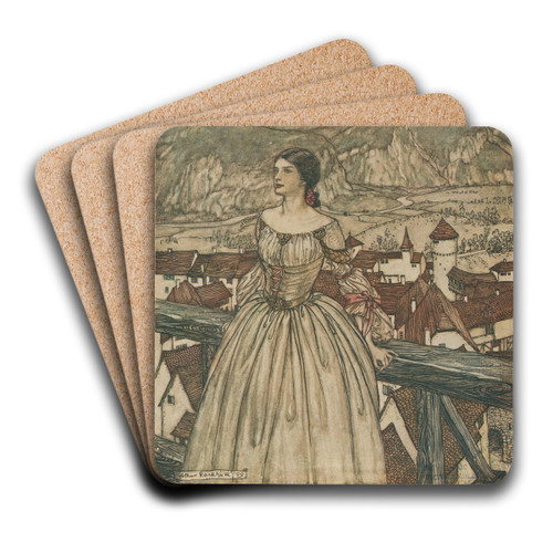Bertalda by Arthur Rackham Art Drink Coaster set