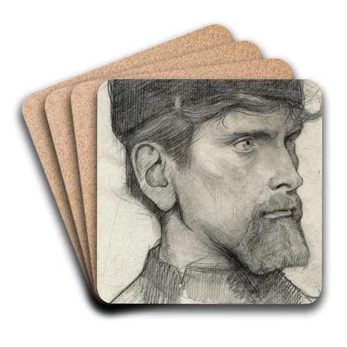 Kop van een man met een muts by Richard Nicolas Roland Holst Art Drink Coaster set