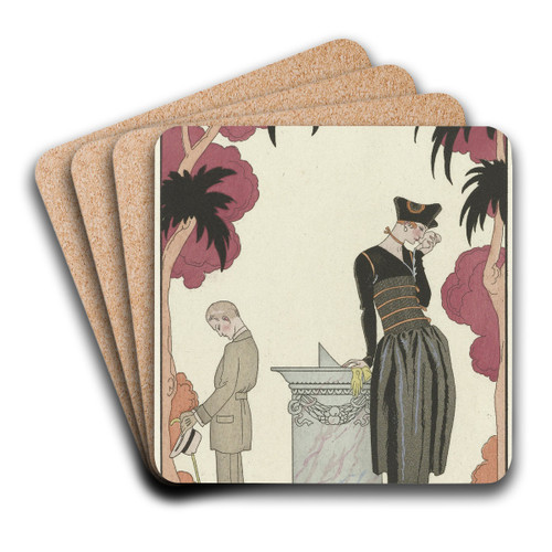Le Cadran Solaire by George Barbier Art Drink Coaster set