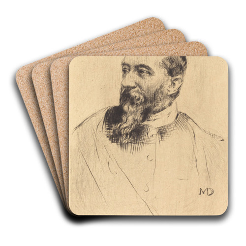 Alphonse Karr by Marcellin-Gilbert Desboutin Art Drink Coaster set