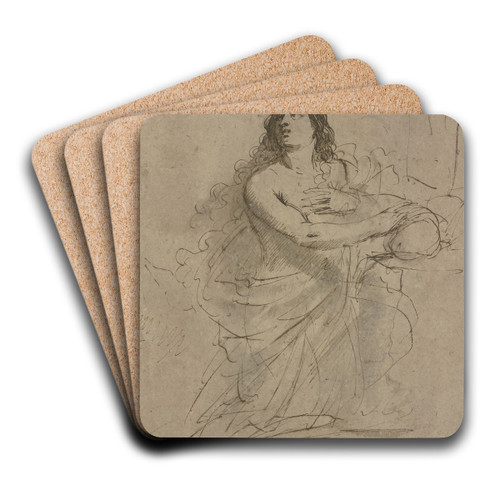 Atoning Magdalene by Guercino Art Drink Coaster set
