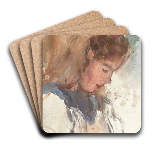 Meisjesportret van Marietje van Houten by Barbara Elisabeth van Houten Art Drink Coaster set
