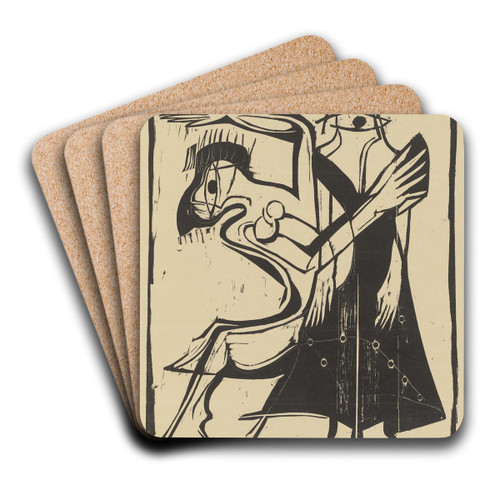 Maskentanz by Ernst Ludwig Kirchner Art Drink Coaster set
