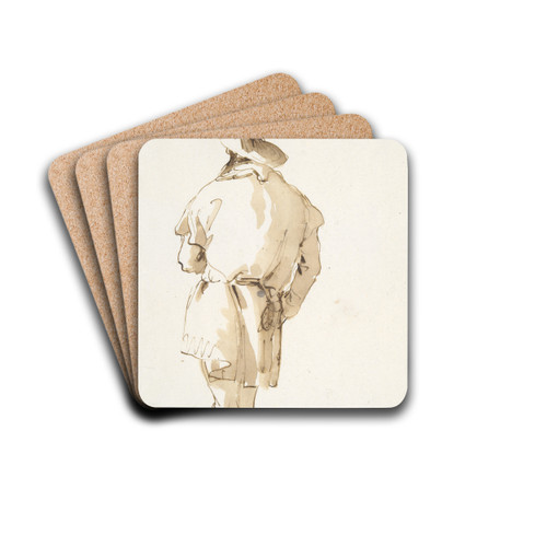 Standing male figure seen frombehind by Giovanni Battista Tiepolo Drink Coasters - set of 4