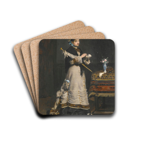 Aprs la visite by Victor Gabriel Gilbert Drink Coasters - set of 4