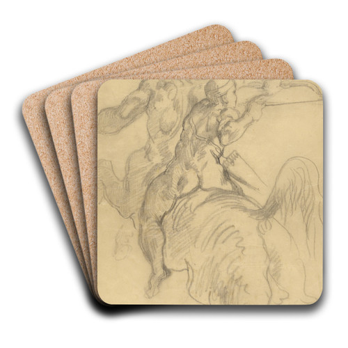The Education of Achilles by Eugne Delacroix Art Drink Coaster set