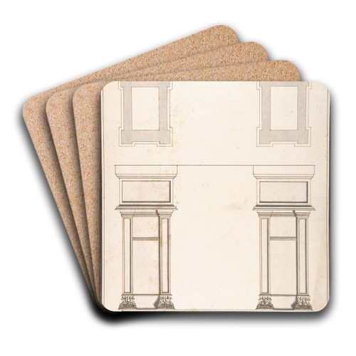 Entrance Portal; Plan and Elevation, Each Pier Consisting of Two Pilasters by Antonio Maria Visentini Art Drink Coaster set Entrance Portal; Plan and Elevation, Each Pier Consisting of Two Pilasters by Antonio Maria Visentini Art Drink Coaster set