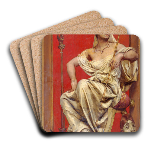Portrait d'Adeline Dudlay (1858-1934), en allgorie de la Tragdie. by Joseph Blanc Art Drink Coaster set Portrait d'Adeline Dudlay (1858-1934), en allgorie de la Tragdie. by Joseph Blanc Art Drink Coaster set