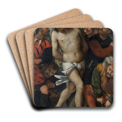 The Flagellation by Girolamo Romanino Art Drink Coaster set