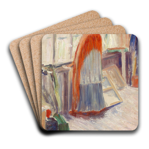 In The Studio by Hugo Simberg Art Drink Coaster set