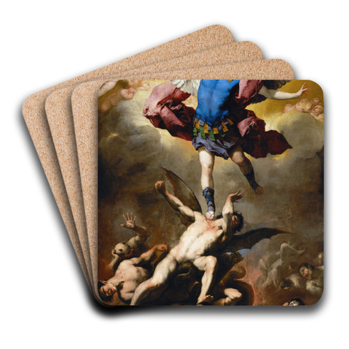 The Fall of the Rebel Angels by Luca Giordano Art Drink Coaster set