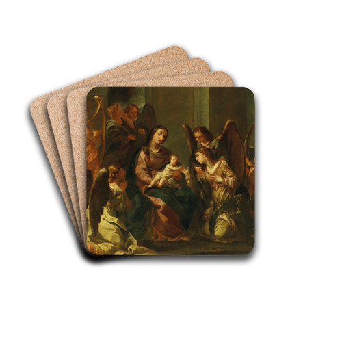 The mystical Marriage of Saint Catherine by Emilian School Drink Coasters - set of 4